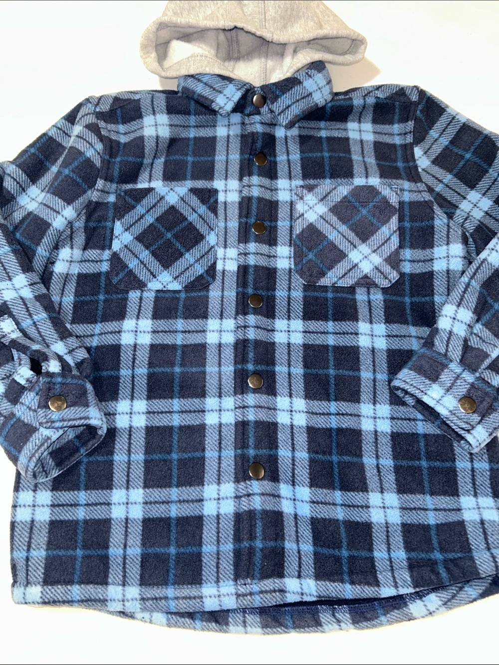 Freedom Foundry Boy’s Plaid Fleece Sherpa Snap Up Jacket Small (7/8)